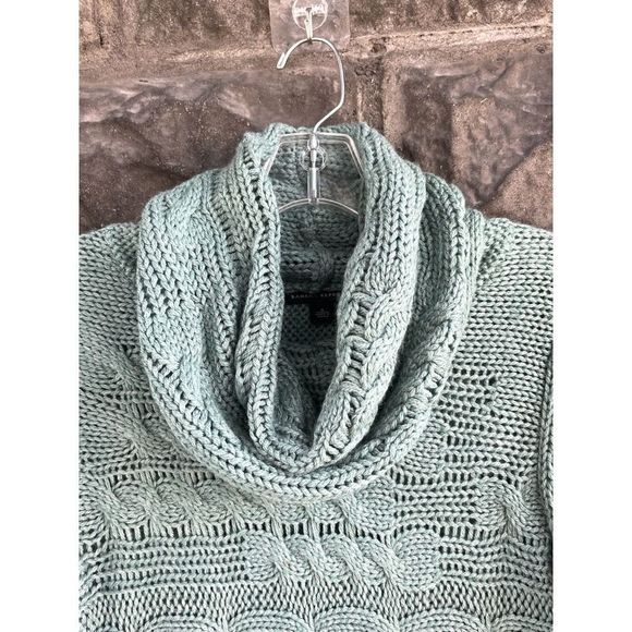 Banana Republic Sage Green Alpaca Wool Blend Chunky Turtleneck Sweater Size Smal - Picture 5 of 5